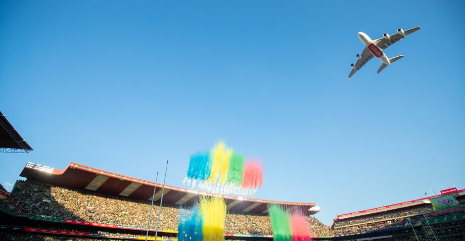 Emirates airline performs first A380 flyby over South Africa