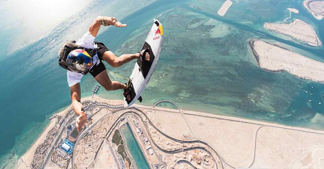 VIDEO: Red Bull athlete pulls off skydive-to-surf jump in UAE