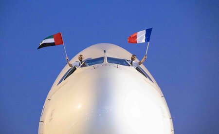 طائرة الاتحاد للطيران من طراز إيرباص A380 تستأنف رحلاتها من أبو ظبي إلى باريس