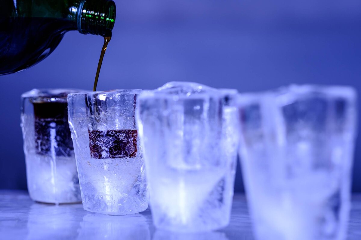 Hotel of Ice, Transylvania, ice glasses