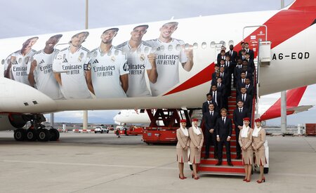 Emirates celebrates Real Madrid partnership with livery tribute