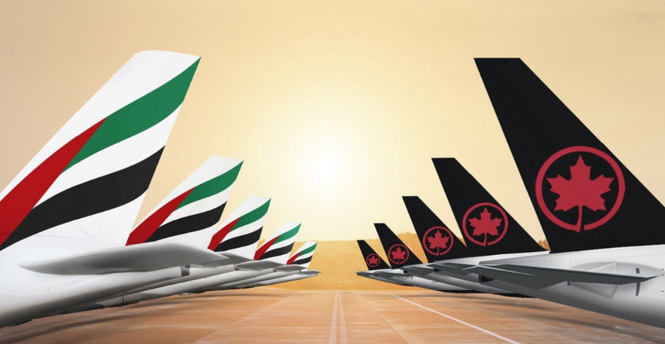 شركة طيران الإمارات وطيران كندا تفعلان شراكة بالرمز المشترك