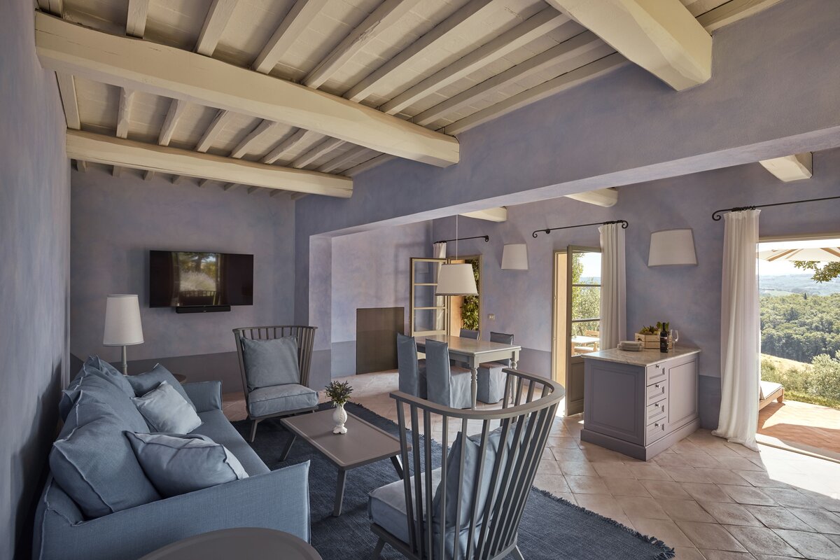 COMO Castello Del Nero’s Podere San Filippo, Tuscany, Noce Apartment Living room