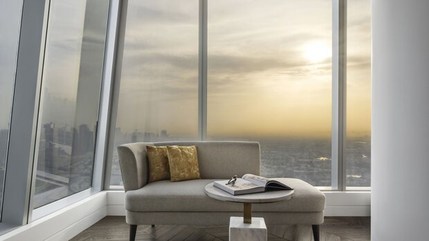So/ Uptown Dubai, UAE, Atelier Suite bedroom view